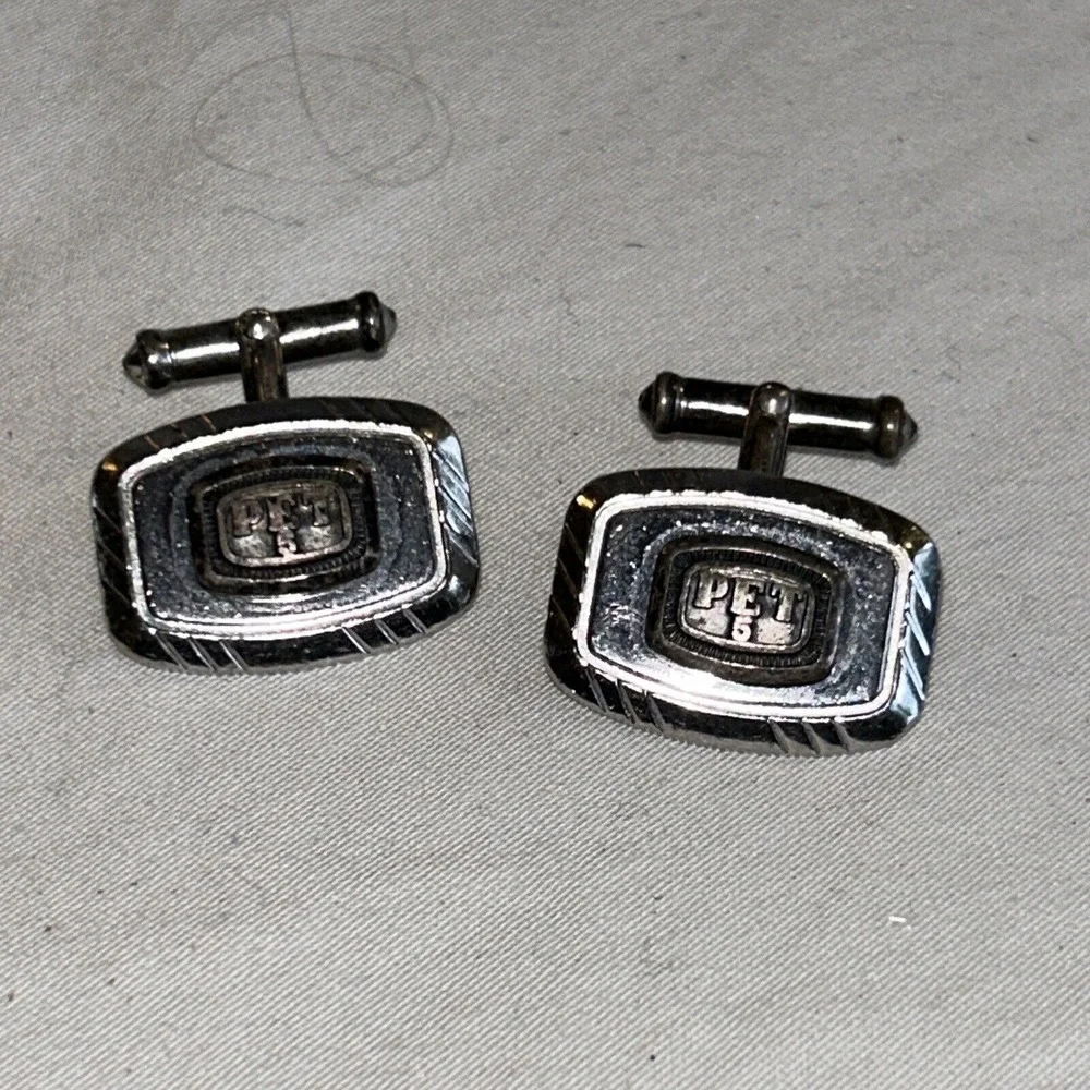 Sterling Silver Elegant Cuff Links with Center Emblem